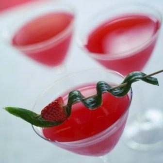 Dragon cocktail with strawberry