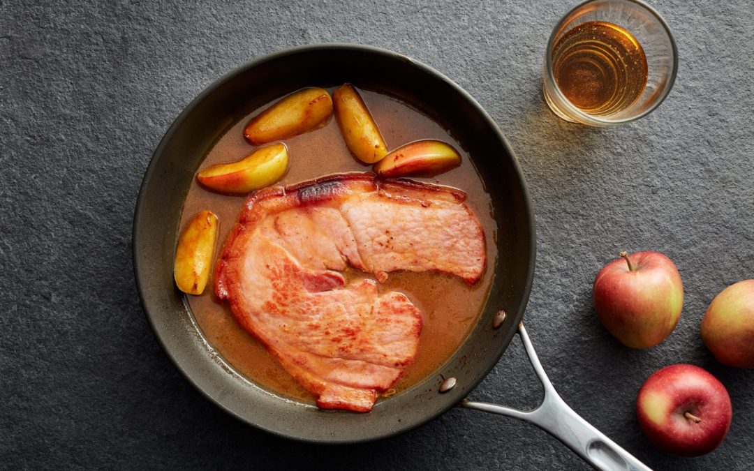 Gammon Steaks with Caramelised Apple and Welsh Cider Glaze